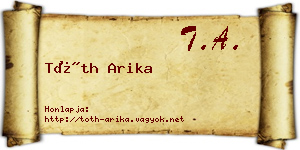 Tóth Arika névjegykártya