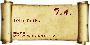 Tóth Arika névjegykártya